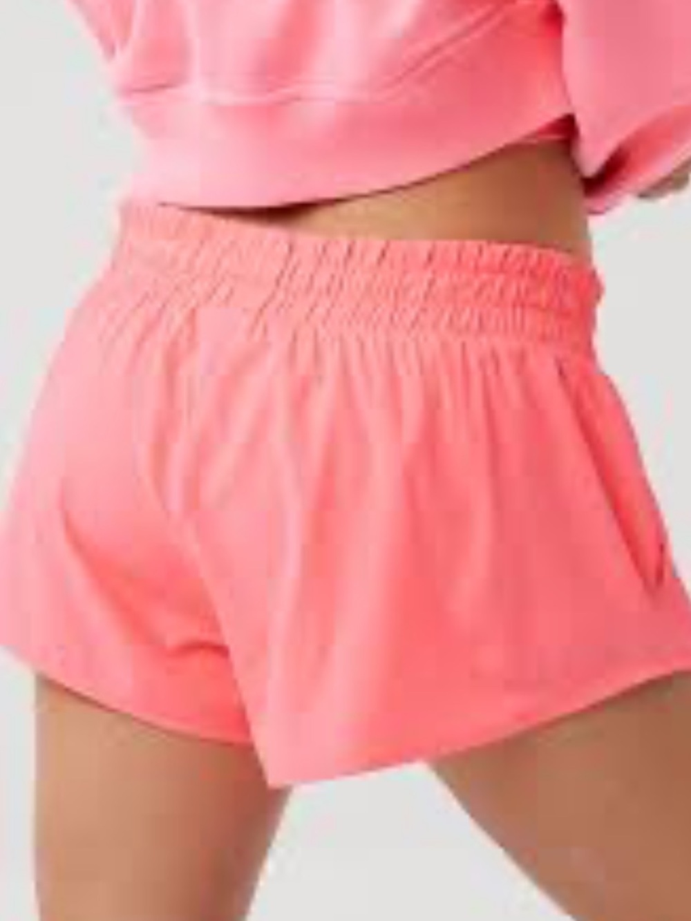 Aerie Hot Stuff Women’s Coral Elastic-Waist Running Shorts Medium  Lined